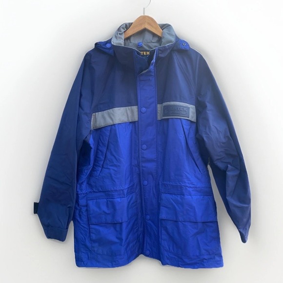 Eddie Bauer Men's Blue Large EBTEK GORE-TEX Outdoor Rain Ski Sports Parka Jacket - Picture 2 of 11